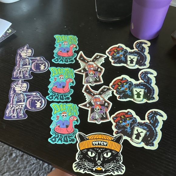 Dutch Bros Skeleton and Cat Sticker Collection - Picture 1 of 1